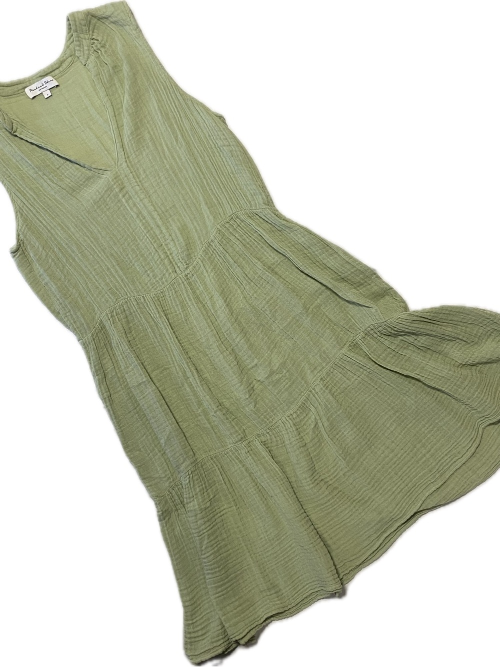 Michael Stars Olive Green Tiered Midi Dress